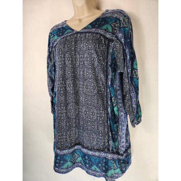 Lucky Brand‎ SZ 1X tunic top Boho Peasant hippie whimsical - Picture 2 of 8